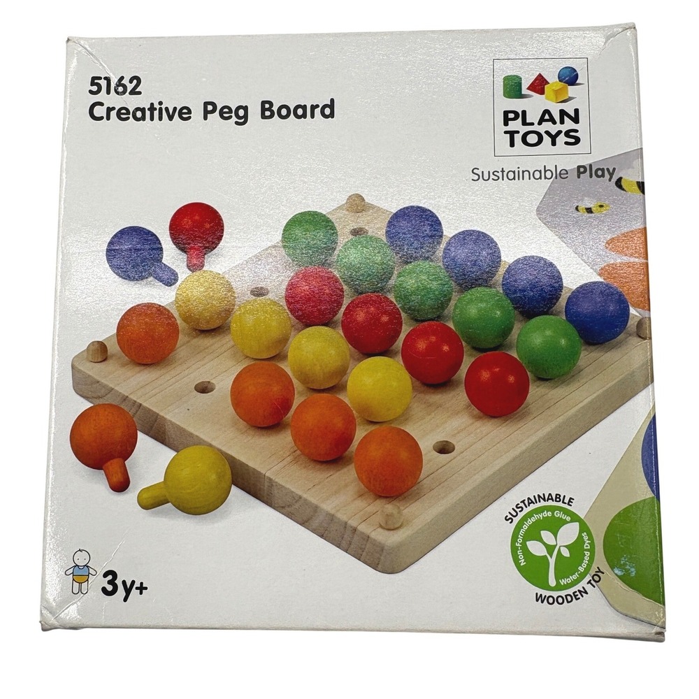 Plan Toys Creative Peg Board 5162 1st Gen 2014 Montessori Learning Toy VTG
